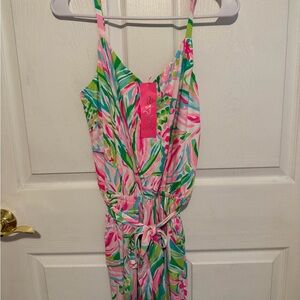 Lilly Pulitzer Pink Green Blue Printed Jumpsuit Romper